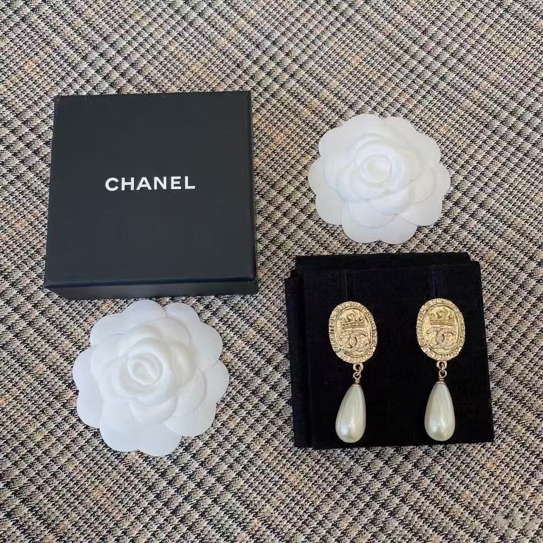 CHANE1 クラウンパールタッセルイヤリング【50％割引+送料無料】