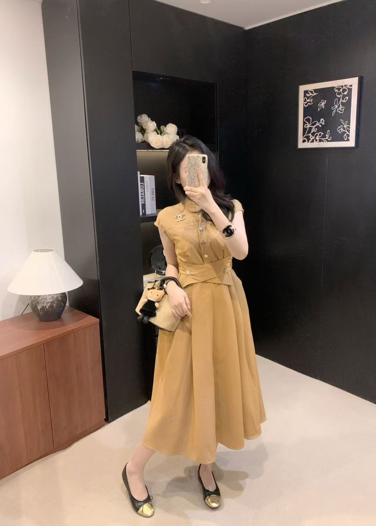 CHANE1 ダブルC ノースリーブドレス【50％割引+送料無料】