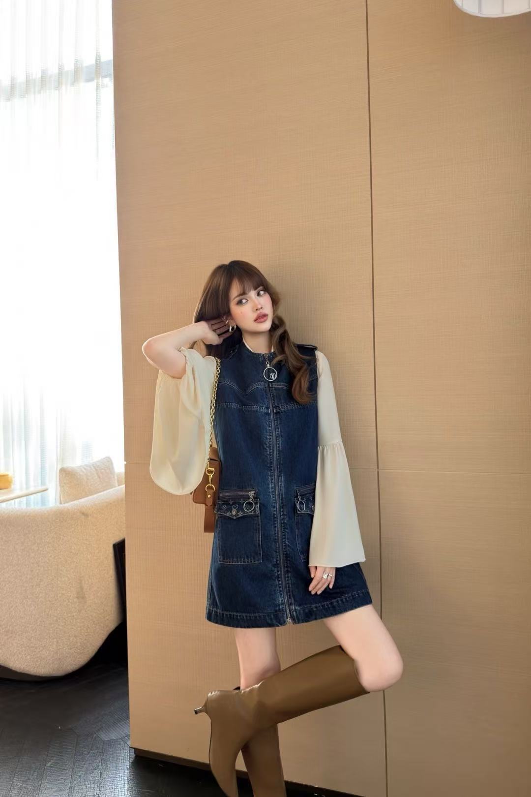 DIOR 2ポケット ジップフロント デニムドレス【50％割引+送料無料】