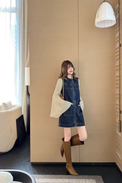 DIOR 2ポケット ジップフロント デニムドレス【50％割引+送料無料】