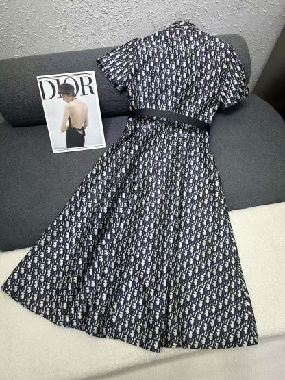 DIOR 高品質ジャカード CDベルト付きドレス【50％割引+送料無料】