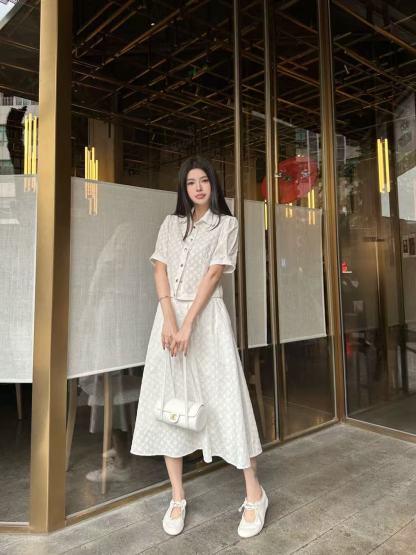 LV高級ジャカードシャツ＆スカート 2点セット【50％割引+送料無料】