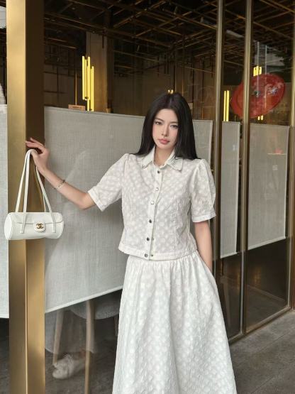 LV高級ジャカードシャツ＆スカート 2点セット【50％割引+送料無料】