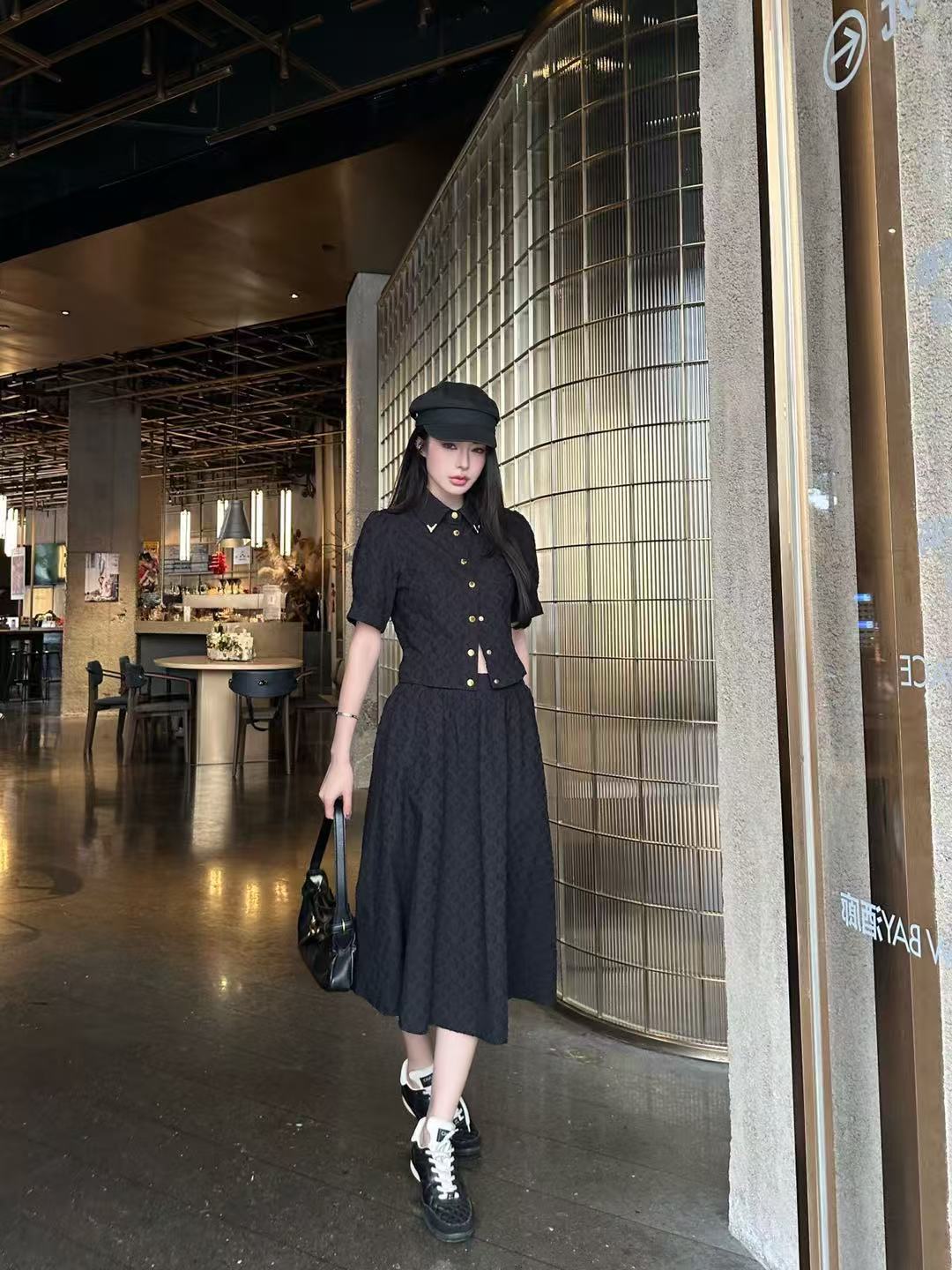 LV高級ジャカードシャツ＆スカート 2点セット【50％割引+送料無料】