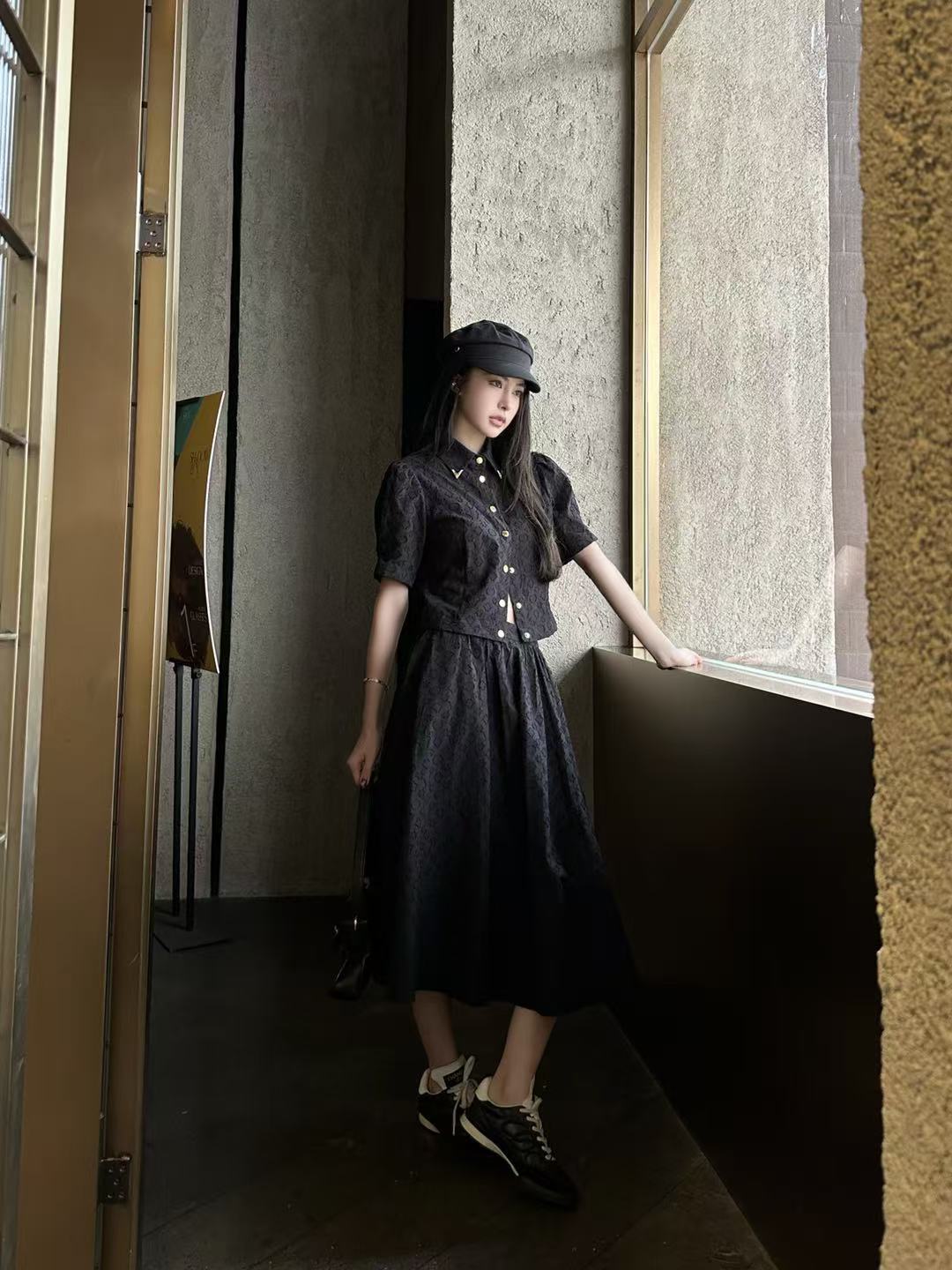 LV高級ジャカードシャツ＆スカート 2点セット【50％割引+送料無料】