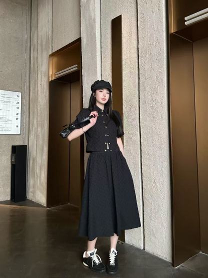 LV高級ジャカードシャツ＆スカート 2点セット【50％割引+送料無料】