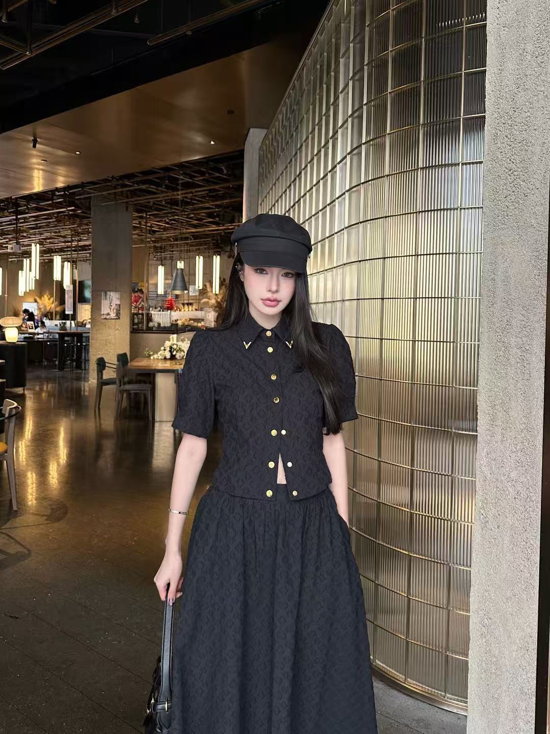 LV高級ジャカードシャツ＆スカート 2点セット【50％割引+送料無料】