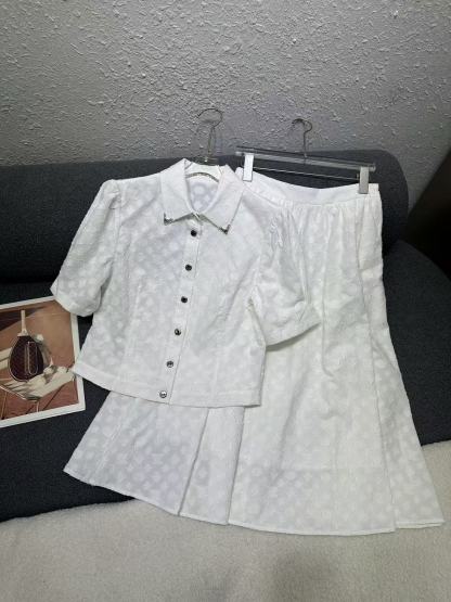 LV高級ジャカードシャツ＆スカート 2点セット【50％割引+送料無料】