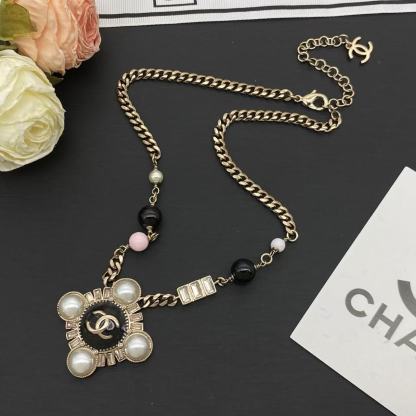CHANE1 ダブルCパールネックレス【50％割引+送料無料】