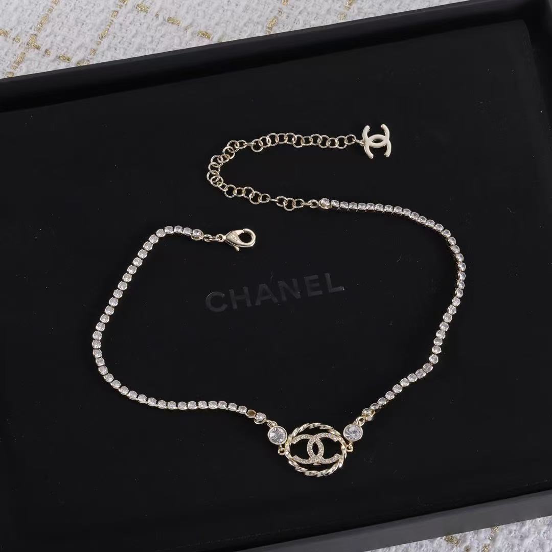 CHANE1 ダブルCラウンドダイヤモンドネックレス【50％割引+送料無料】