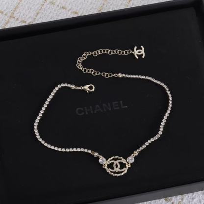 CHANE1 ダブルCラウンドダイヤモンドネックレス【50％割引+送料無料】