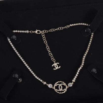 CHANE1 ダブルCラウンドダイヤモンドネックレス【50％割引+送料無料】