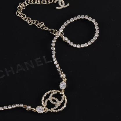 CHANE1 ダブルCラウンドダイヤモンドネックレス【50％割引+送料無料】