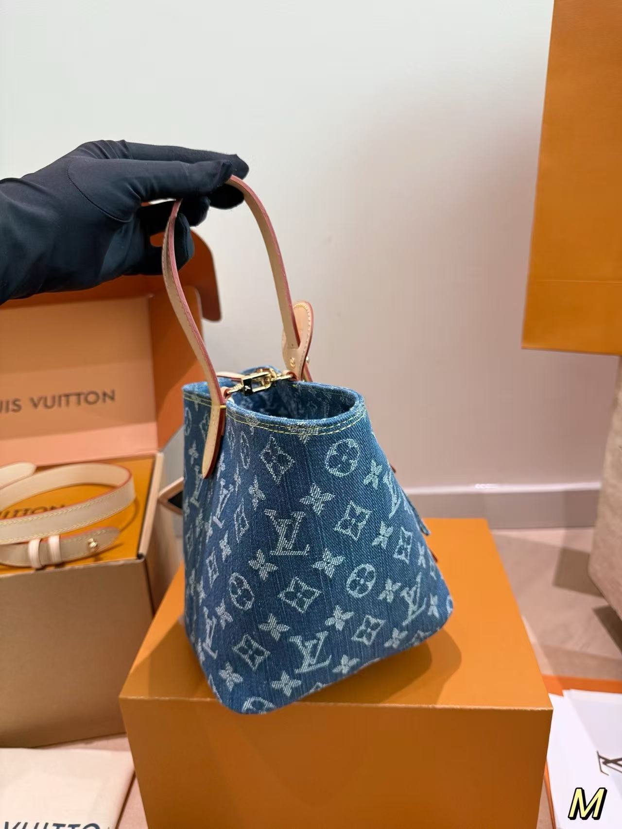 LV ジャカードデニム バケットバッグ【50％割引+送料無料】