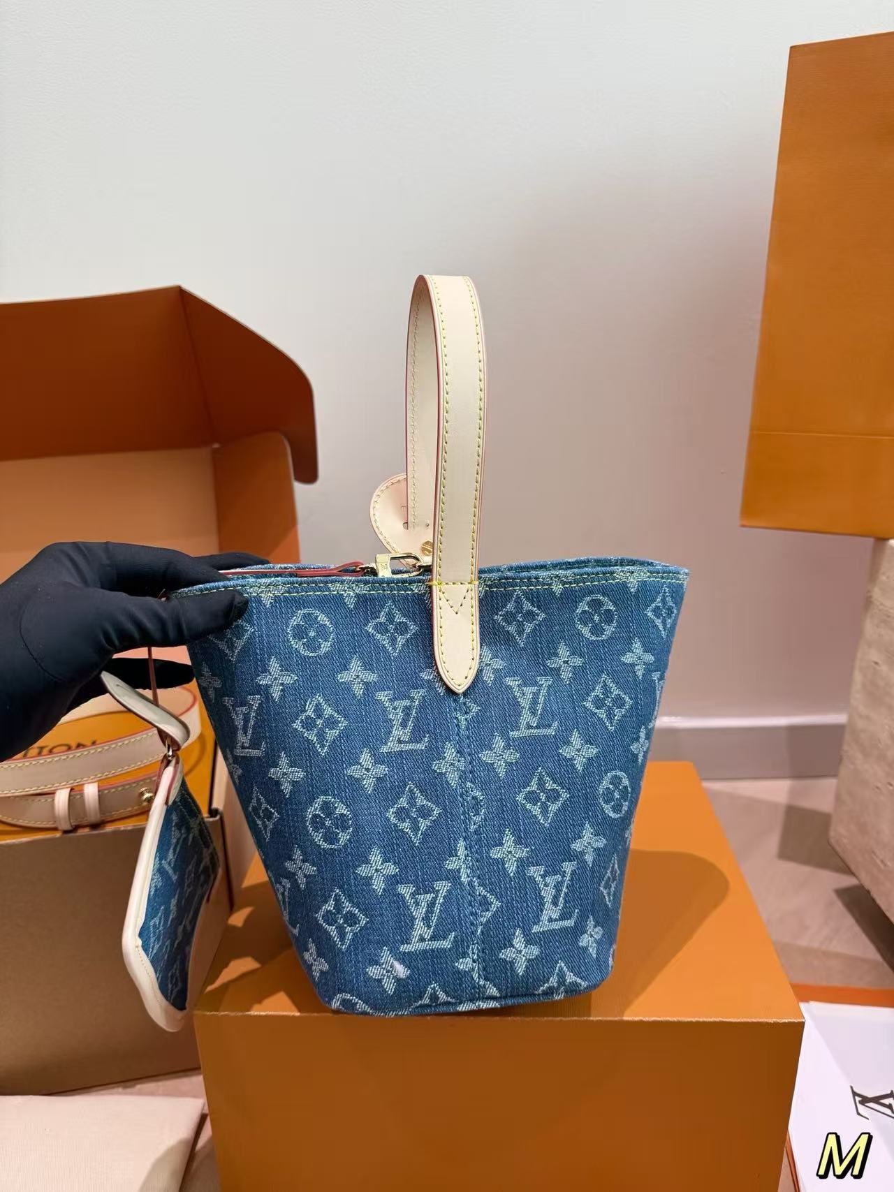 LV ジャカードデニム バケットバッグ【50％割引+送料無料】