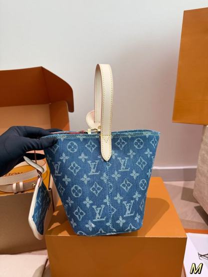 LV ジャカードデニム バケットバッグ【50％割引+送料無料】