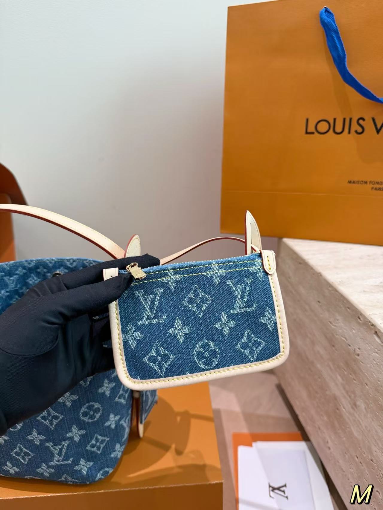 LV ジャカードデニム バケットバッグ【50％割引+送料無料】