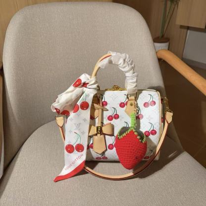 LV チェリー柄シルクスカーフ・ハンドバッグ【50％割引+送料無料】