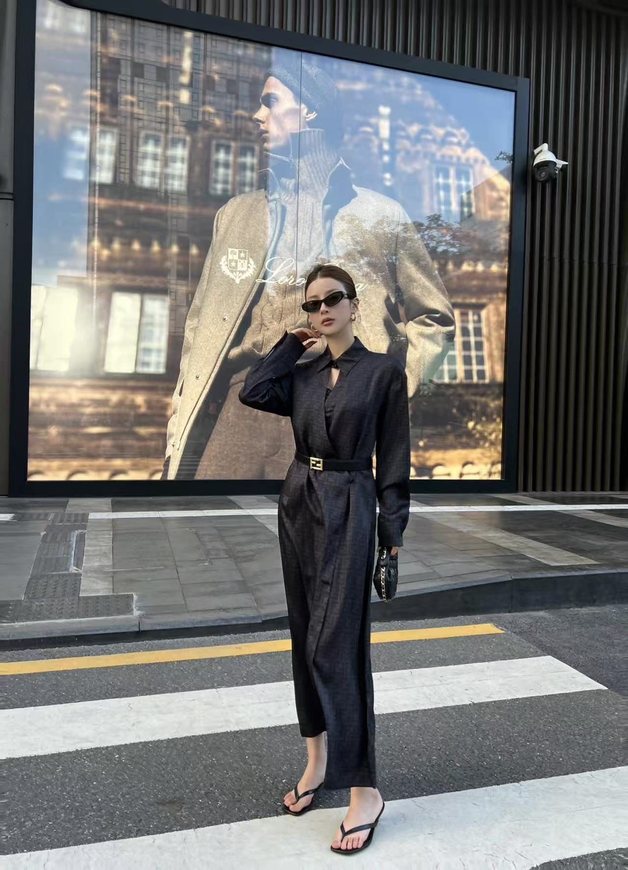 FENDI FF シルクロングスリーブドレス【50％割引+送料無料】