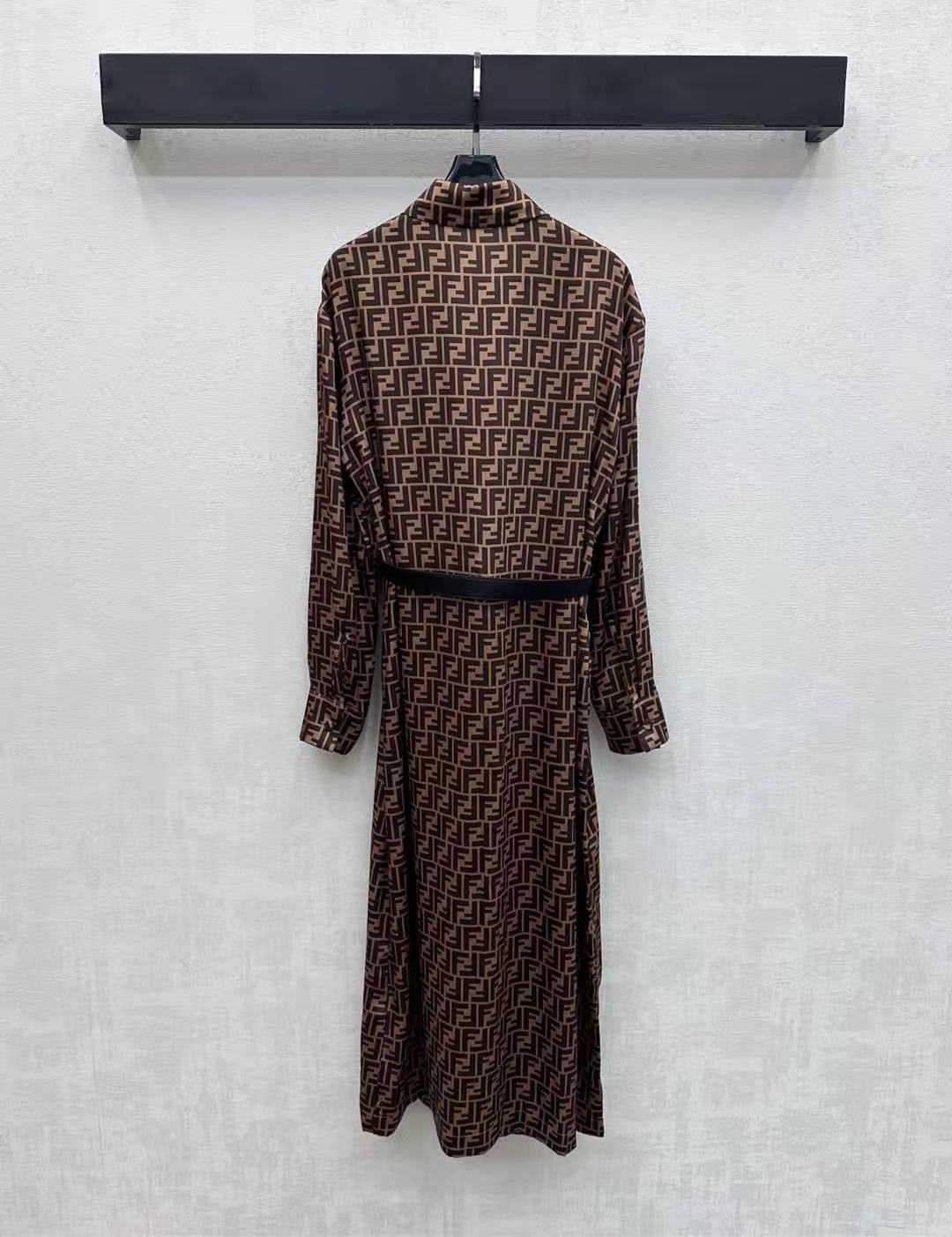 FENDI FF シルクロングスリーブドレス【50％割引+送料無料】