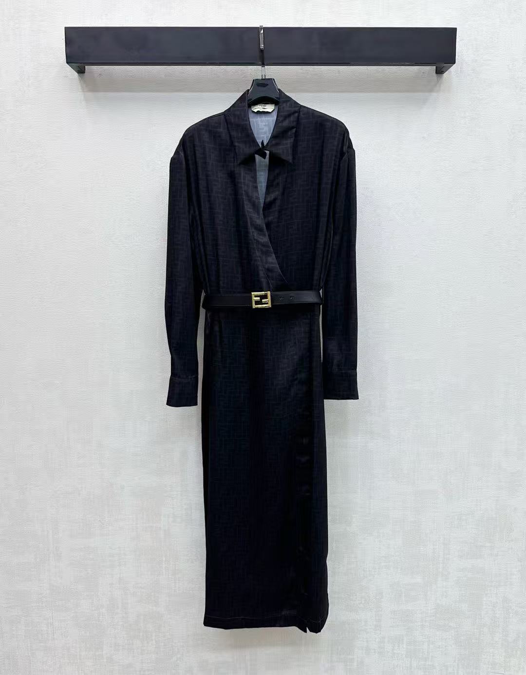 FENDI FF シルクロングスリーブドレス【50％割引+送料無料】