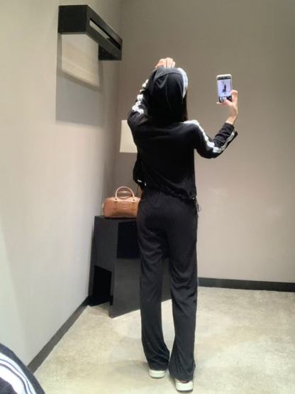 DI0R刺繍入りレタージャケット＋パンツのツーピースセット【50％割引+送料無料】