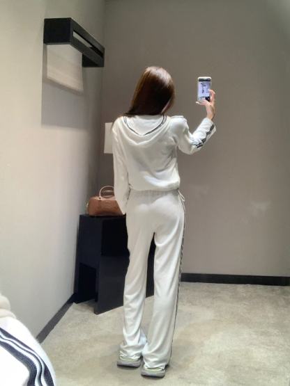 DI0R刺繍入りレタージャケット＋パンツのツーピースセット【50％割引+送料無料】