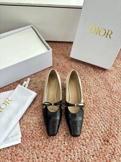 DI0R高品質CDレザーローヒールシューズ【50％割引+送料無料】