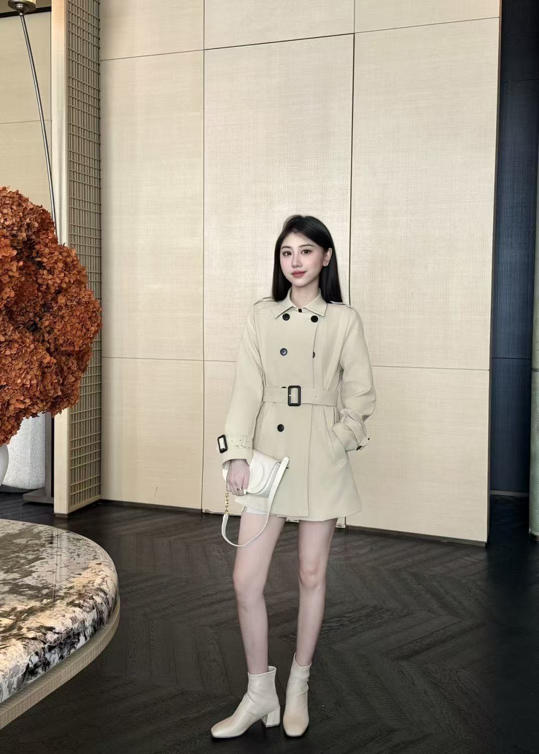 GUCC1 ダブルブレストトレンチコート【50％割引+送料無料】