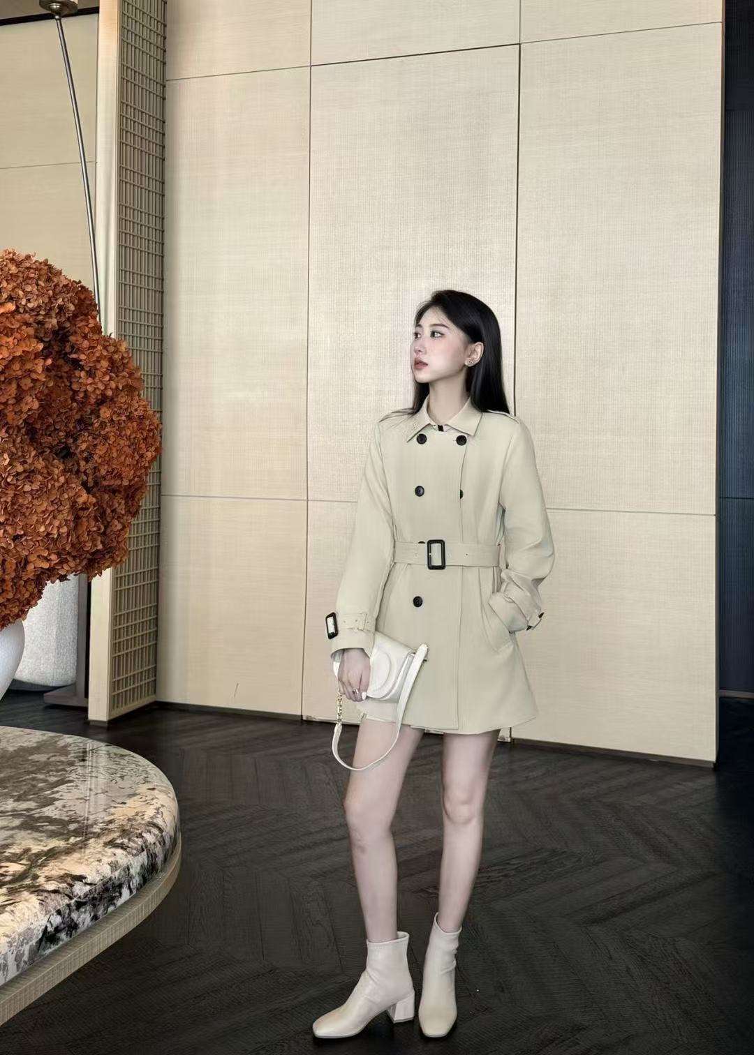 GUCC1 ダブルブレストトレンチコート【50％割引+送料無料】