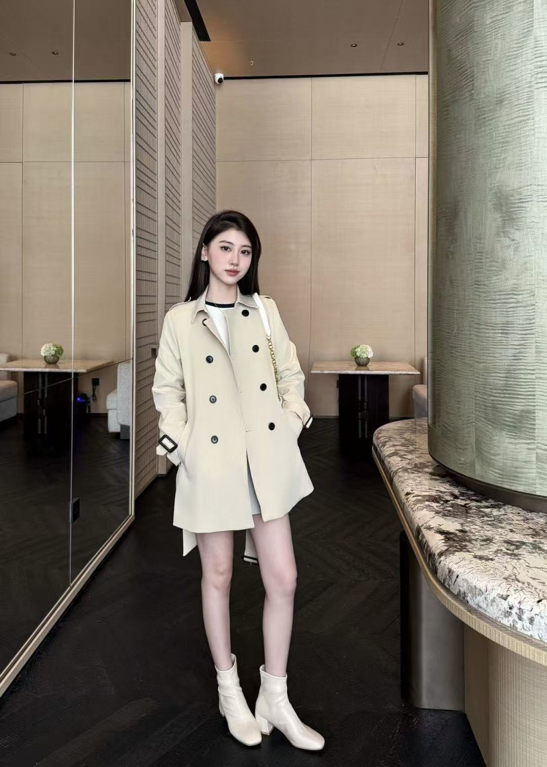 GUCC1 ダブルブレストトレンチコート【50％割引+送料無料】