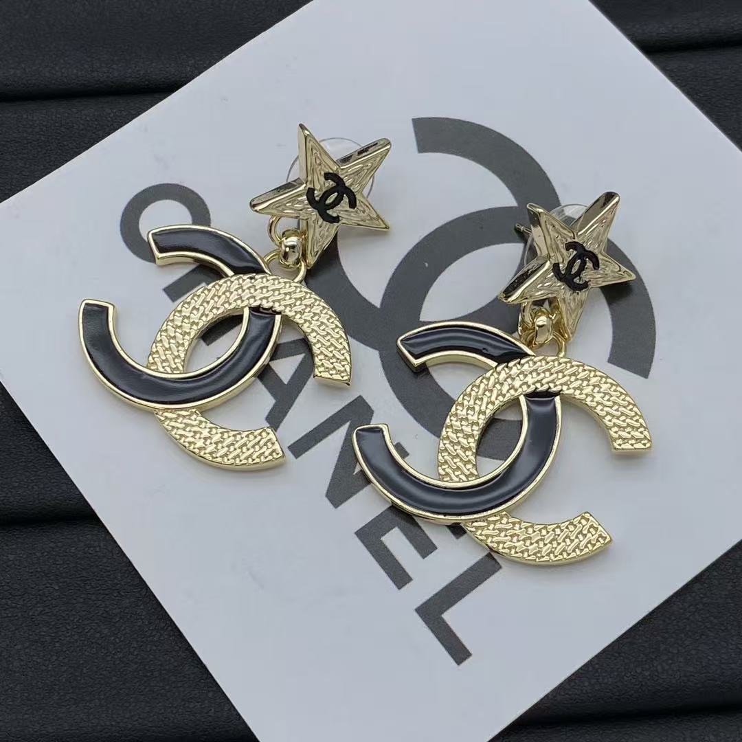 CHANE1 五芒星ダブルCピアス【50％割引+送料無料】