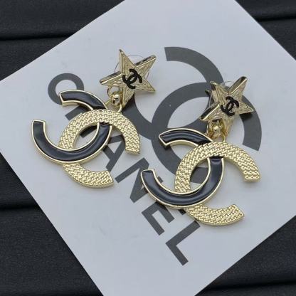 CHANE1 五芒星ダブルCピアス【50％割引+送料無料】