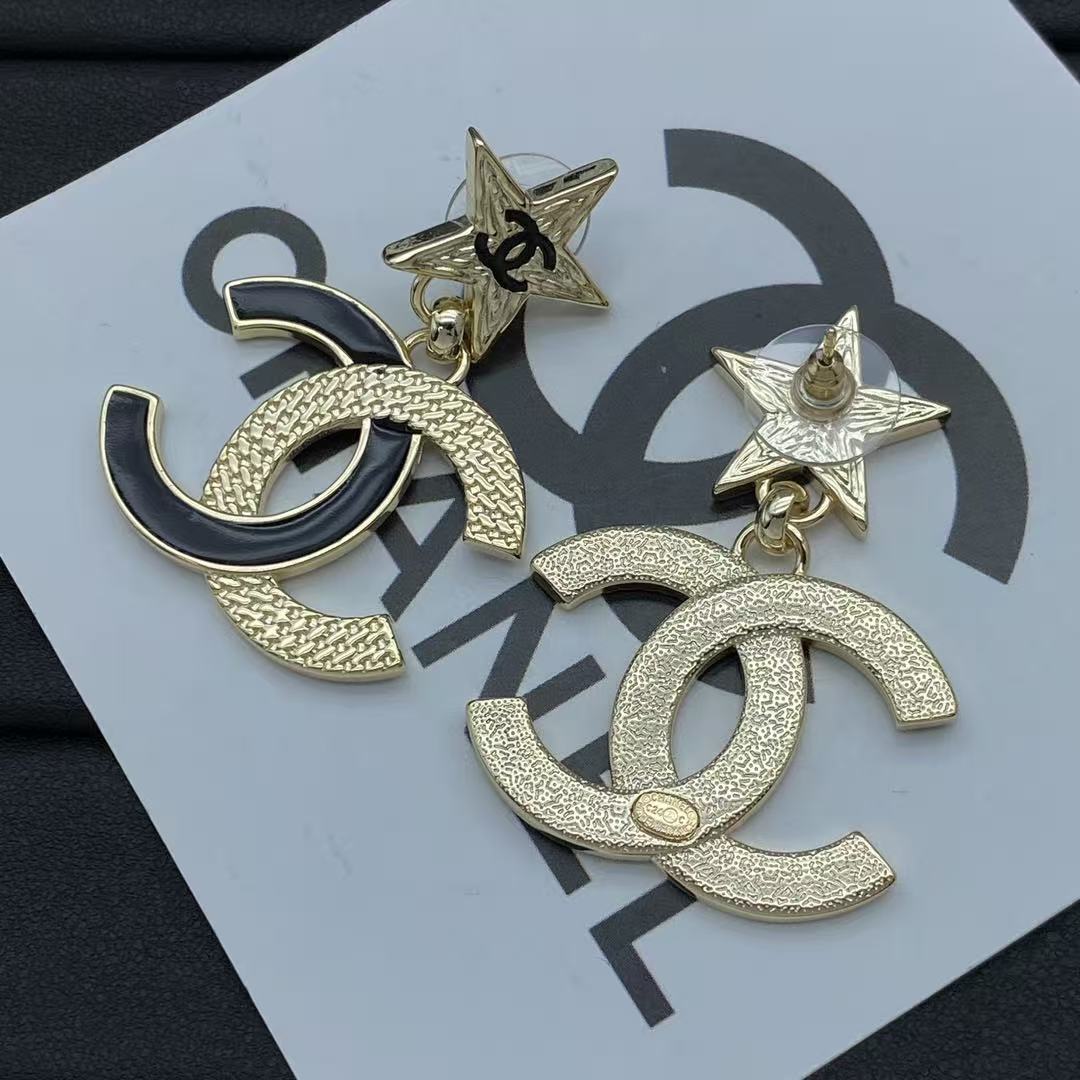 CHANE1 五芒星ダブルCピアス【50％割引+送料無料】