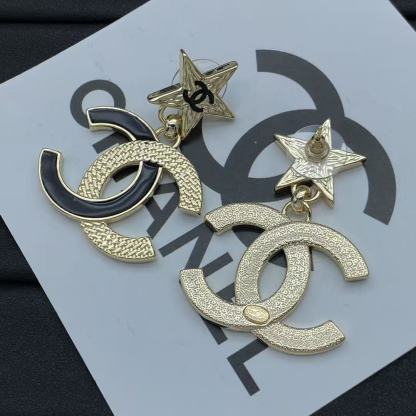 CHANE1 五芒星ダブルCピアス【50％割引+送料無料】