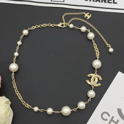 CHANE1 ダブルCパールネックレス【50％割引+送料無料】
