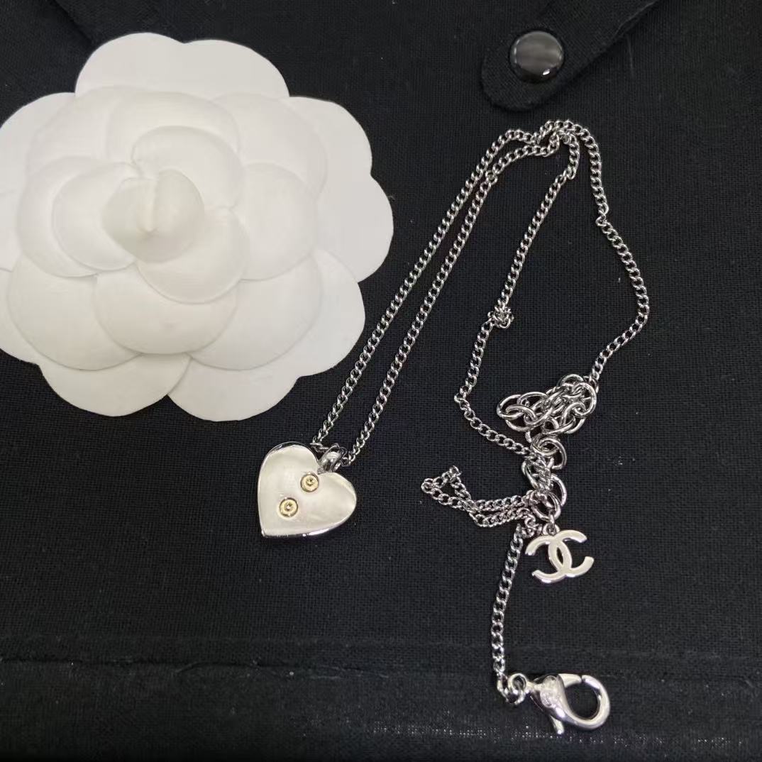 CHANE1 ハートダブルCダイヤモンドネックレス【50％割引+送料無料】