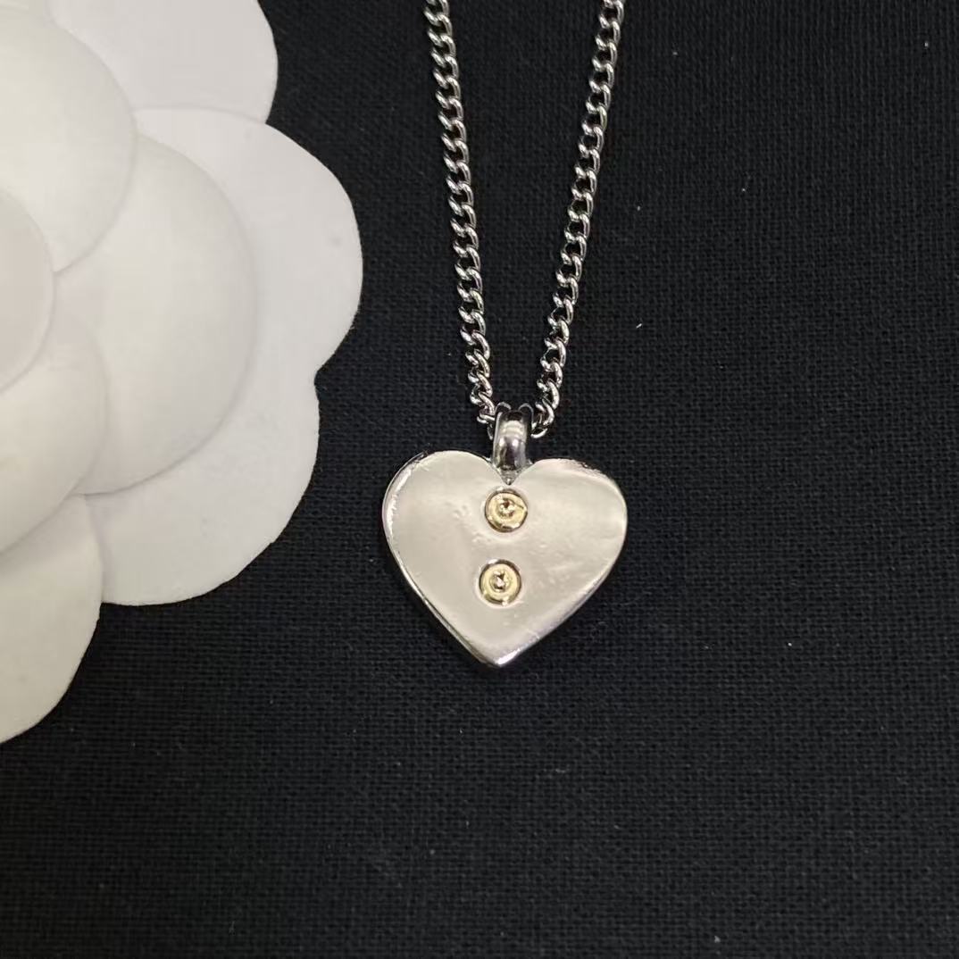 CHANE1 ハートダブルCダイヤモンドネックレス【50％割引+送料無料】