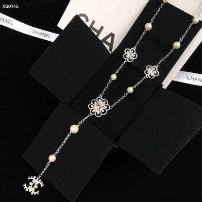 CHANE1 ダブルCパールセーターネックレス【50％割引+送料無料】