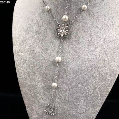 CHANE1 ダブルCパールセーターネックレス【50％割引+送料無料】