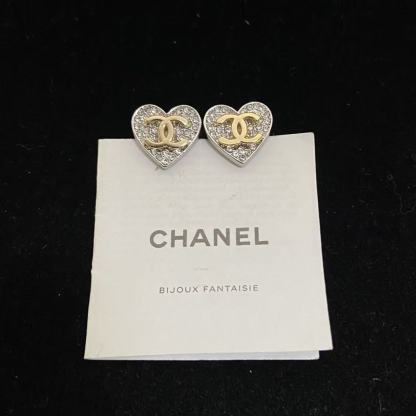 CHANE1 ハートダブルCピアス＋ネックレス ツーピースセット【50％割引+送料無料】