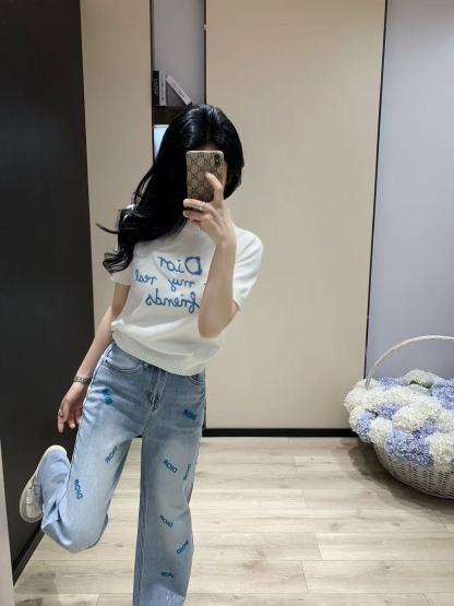 DI0R刺繍入りレタージーンズ【50％割引+送料無料】