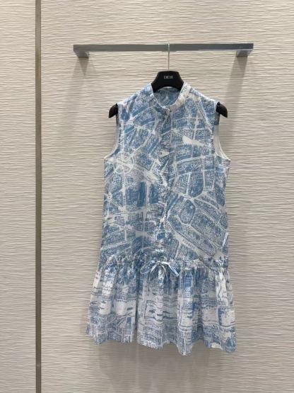 DI0Rプリント柄のノースリーブドレス【50％割引+送料無料】