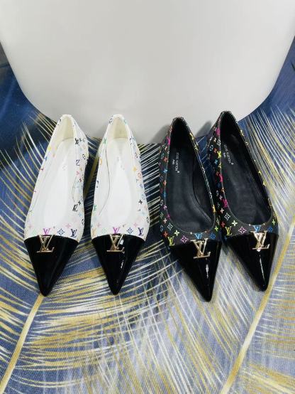 LV高品質プリント牛革フラットシューズ【50％割引+送料無料】