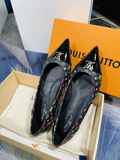 LV高品質プリント牛革フラットシューズ【50％割引+送料無料】