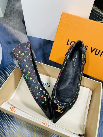 LV高品質プリント牛革フラットシューズ【50％割引+送料無料】