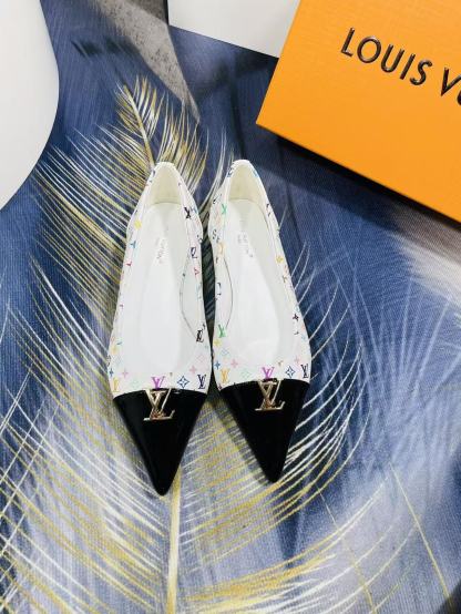 LV高品質プリント牛革フラットシューズ【50％割引+送料無料】