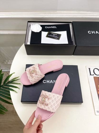 CHANE1 高品質ダブルCチェーンニットフラットシューズ【50％割引+送料無料】