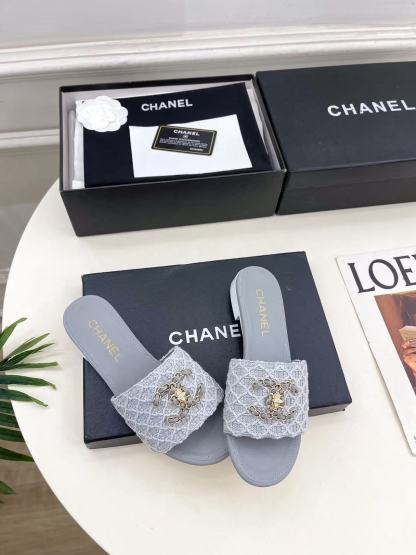 CHANE1 高品質ダブルCチェーンニットフラットシューズ【50％割引+送料無料】