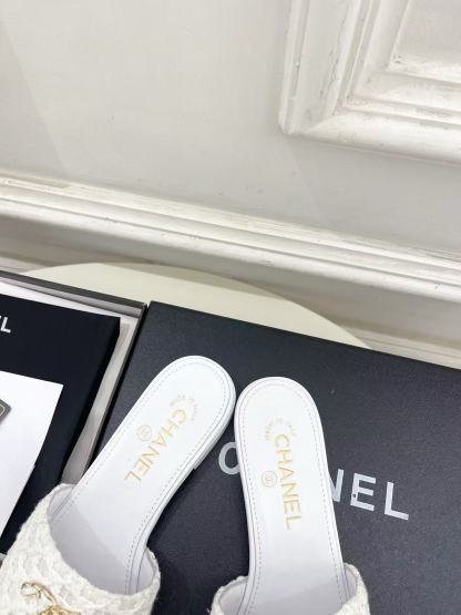 CHANE1 高品質ダブルCチェーンニットフラットシューズ【50％割引+送料無料】